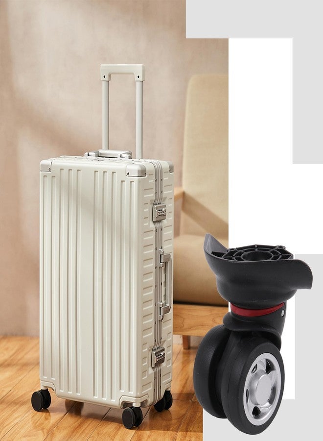 logyues 4Pcs Universal Swivel Wheel Left Suitcase Wheel (4L) 115W Series W055 Wheel Replacement Black - Image 2